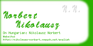 norbert nikolausz business card